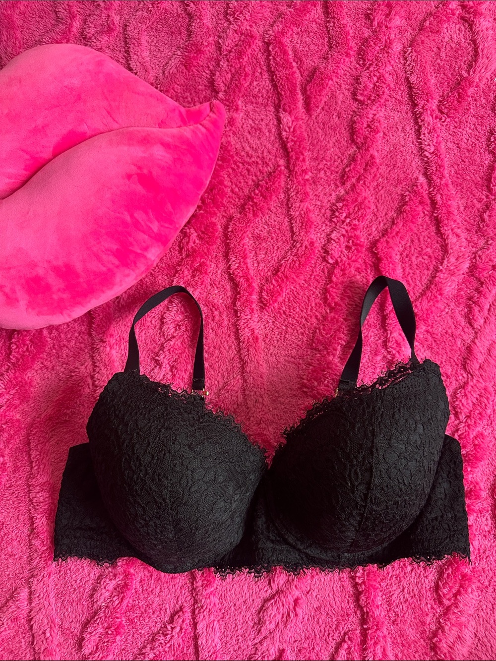aerie Black Lace Push-Up Bra